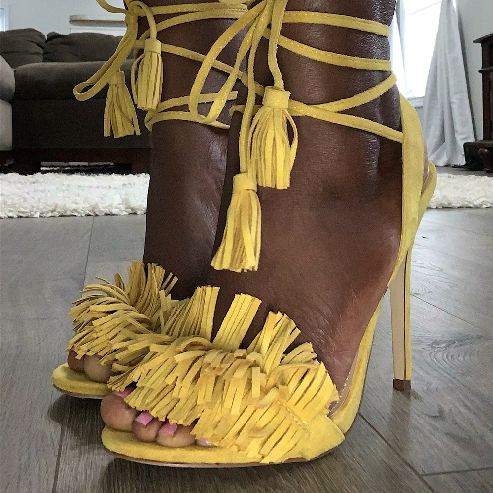 Mustard Colored Just Fab heels